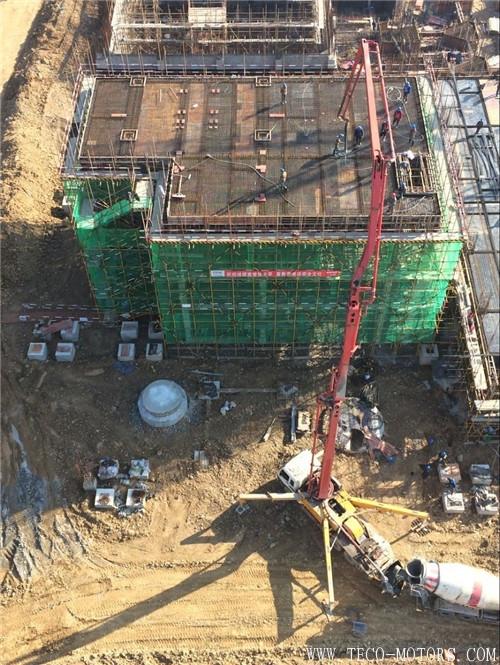 【電廠】池州垃圾電站工程灰渣庫(kù)開始進(jìn)行頂層砼的澆筑