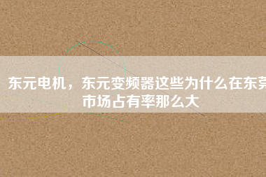 東元電機(jī)，東元變頻器這些為什么在東莞市場占有率那么大