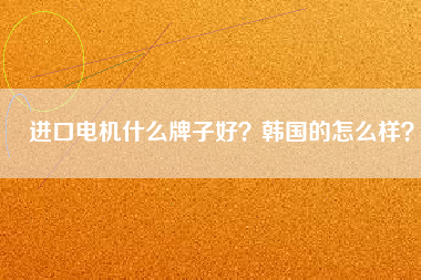 進(jìn)口電機(jī)什么牌子好？韓國的怎么樣？