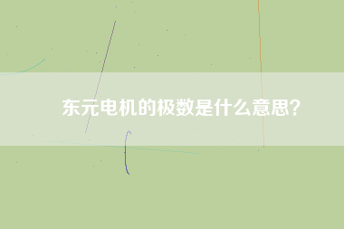東元電機(jī)的極數(shù)是什么意思？