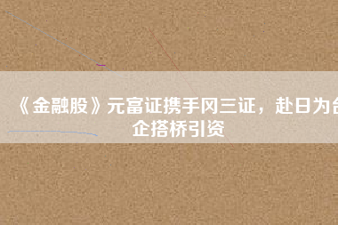 《金融股》元富證攜手岡三證，赴日為臺(tái)企搭橋引資