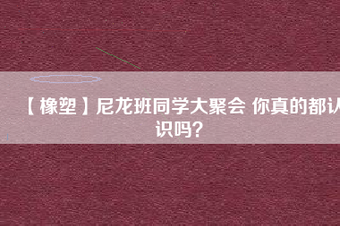 【橡塑】尼龍班同學(xué)大聚會(huì) 你真的都認(rèn)識(shí)嗎？ 