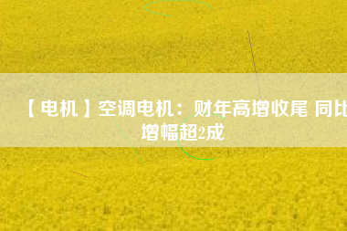 【電機(jī)】空調(diào)電機(jī)：財年高增收尾 同比增幅超2成
          