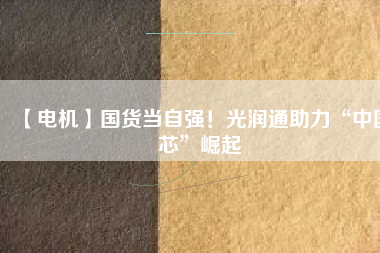 【電機(jī)】國(guó)貨當(dāng)自強(qiáng)！光潤(rùn)通助力“中國(guó)芯”崛起
          