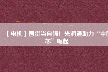 【電機(jī)】國(guó)貨當(dāng)自強(qiáng)！光潤(rùn)通助力“中國(guó)芯”崛起
          