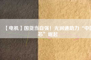 【電機(jī)】國(guó)貨當(dāng)自強(qiáng)！光潤(rùn)通助力“中國(guó)芯”崛起
          