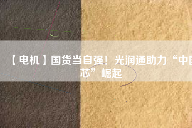【電機(jī)】國(guó)貨當(dāng)自強(qiáng)！光潤(rùn)通助力“中國(guó)芯”崛起
          
