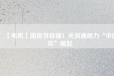 【電機(jī)】國(guó)貨當(dāng)自強(qiáng)！光潤(rùn)通助力“中國(guó)芯”崛起
          