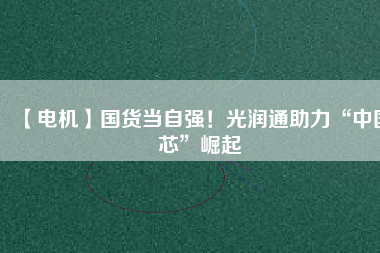 【電機(jī)】國(guó)貨當(dāng)自強(qiáng)！光潤(rùn)通助力“中國(guó)芯”崛起
          