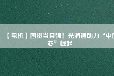 【電機(jī)】國(guó)貨當(dāng)自強(qiáng)！光潤(rùn)通助力“中國(guó)芯”崛起
          