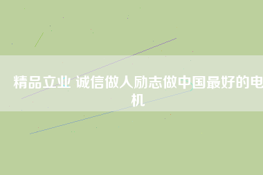 精品立業(yè) 誠信做人勵(lì)志做中國最好的電機(jī)
          